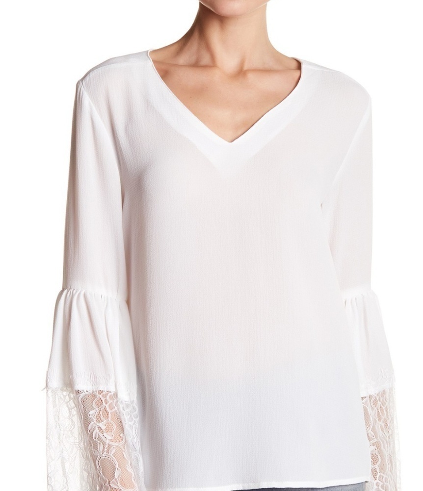 Lace Bell Sleeve white  Blouse